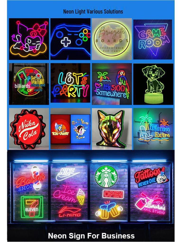 Neon Lights Beer Party Decoration with English Letters