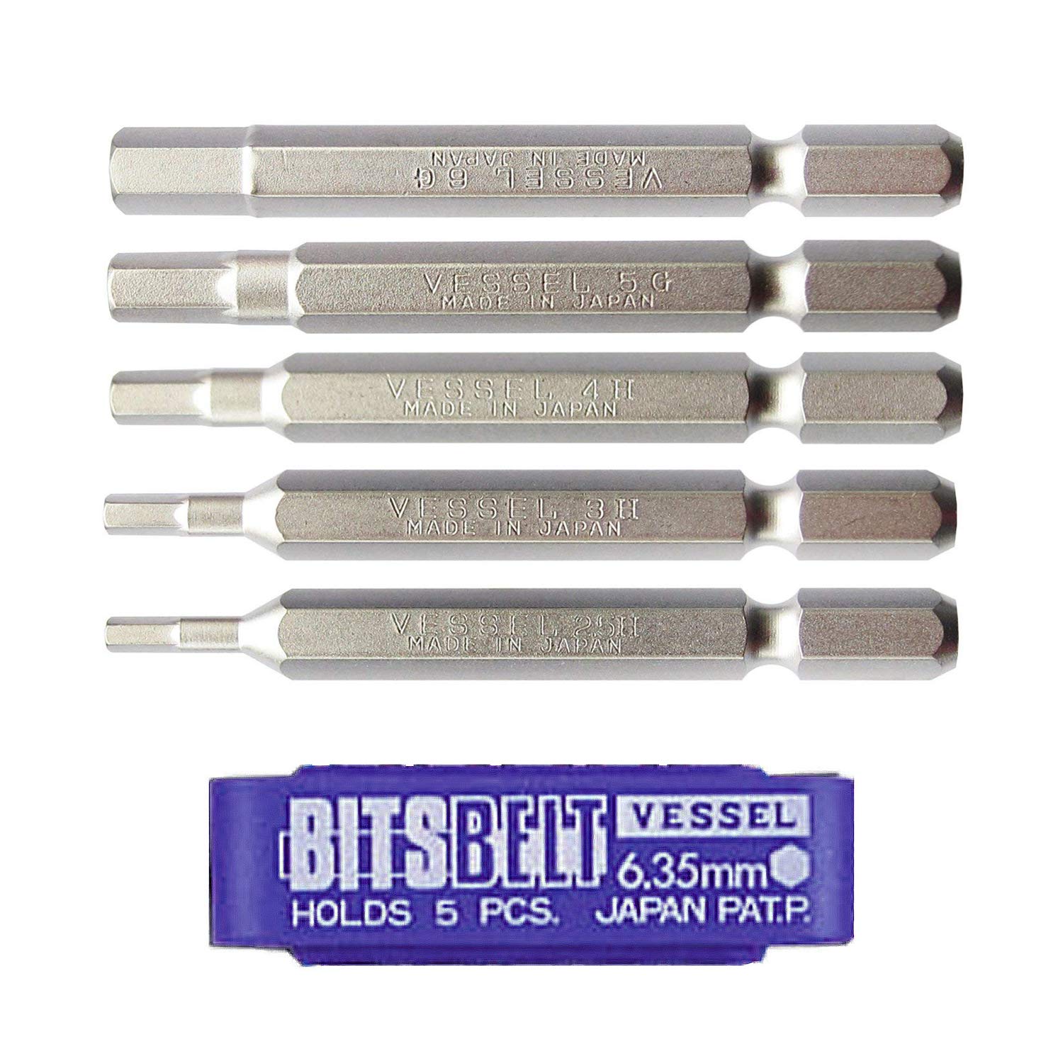 

VESSEL Hex Bit Set, 5-piece set, BW-31