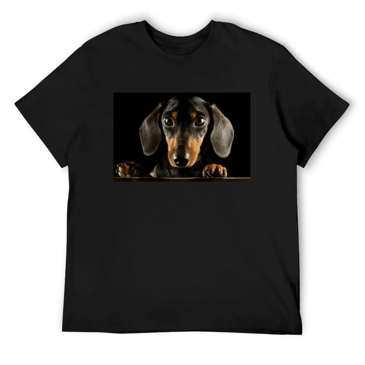 Такса Фотопортрет Собака Футболка мешковатые рубашки быстросохнущие оверсайз футболки мужчина мужская одежда S