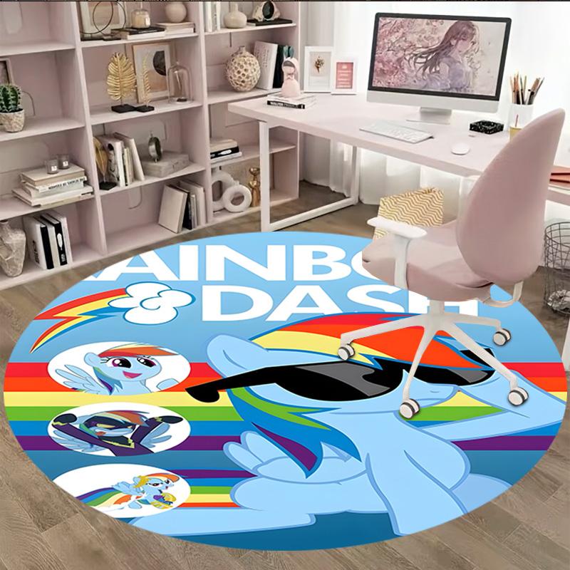 1pc My Little Pony7 Print Round Carpet Chair Round Carpet Suitable for Bedroom Living Room Home Decorative Carpet