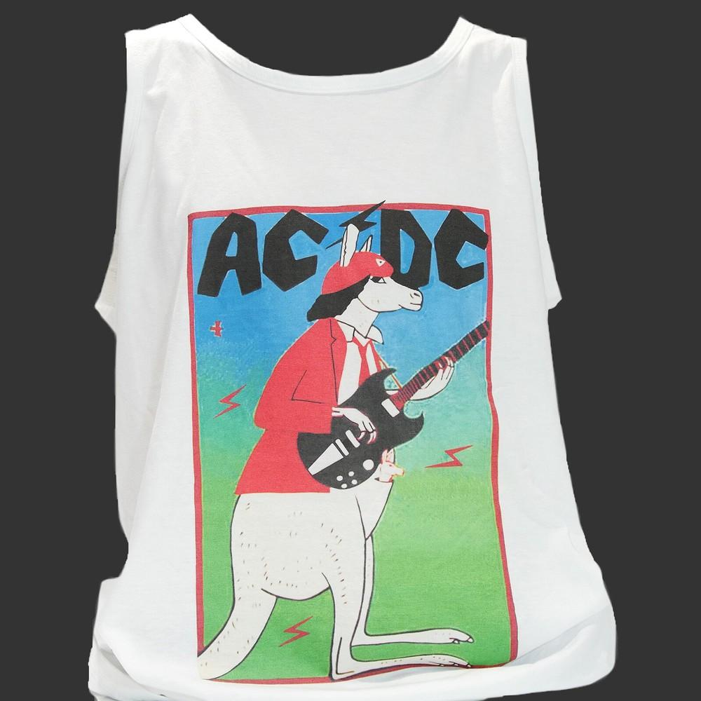 

AC DC Metal Rock T-SHIRT vest top unisex white S-4XL S