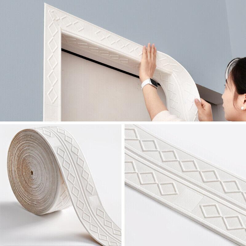 9.2M 3D Wall Trim Line Skirting Border Self Adhesive Wall Skirting Border 3D Diamond Wallpaper Waterproof Strip Home Decoration