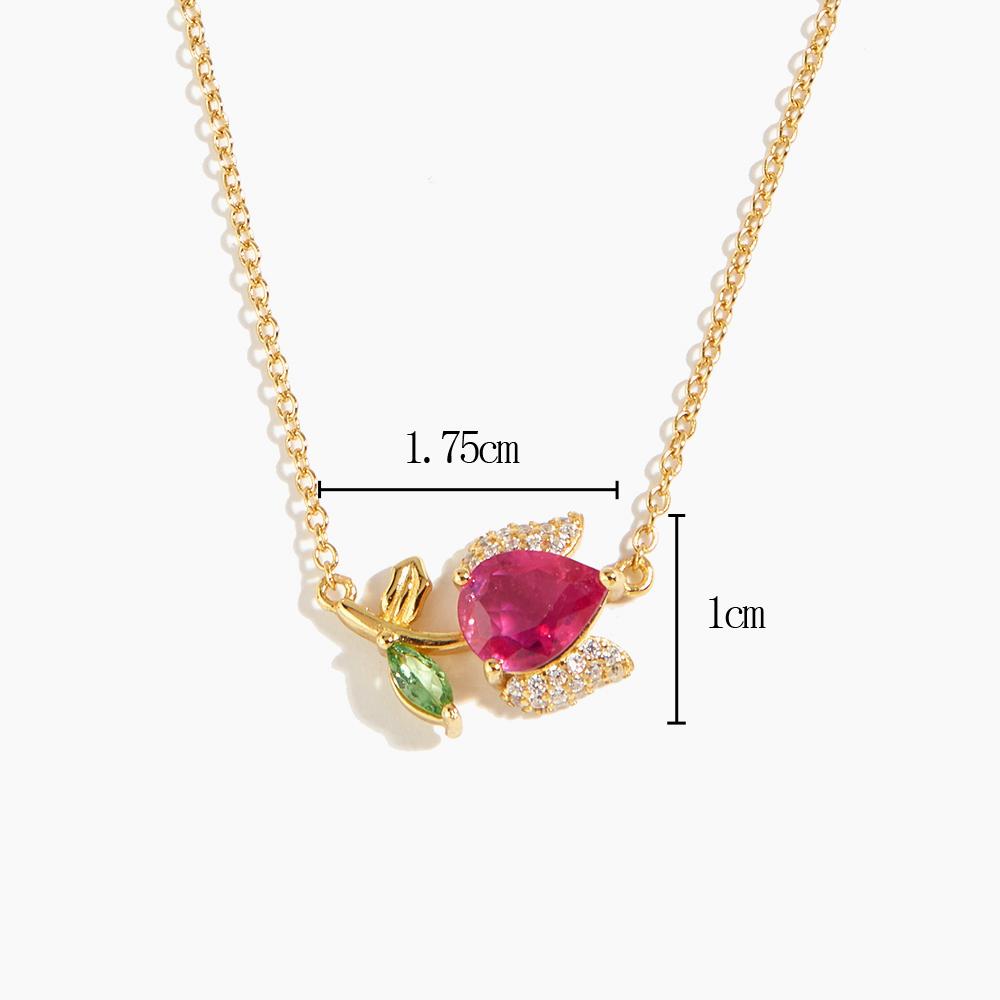Leichte, luxuriöse, elegante Halskette mit natürlichem Rubin im Blumendesign, S925 Silberschmuck für Frauen im Alltag, bei Banketten oder als Jubiläumsgeschenk
