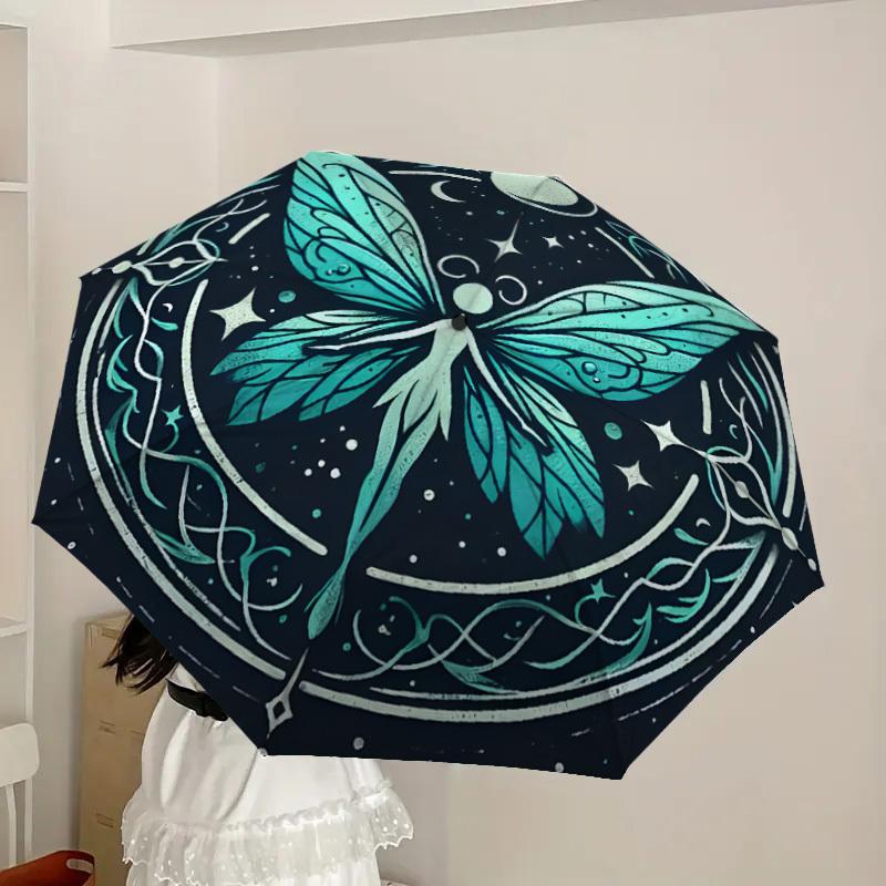1pc Enchanted Celestial Butterfly Mandala Umbrella with Plastic Handle,Suitable for All Seasons Home Travel Outdoor UmbrellaDD998