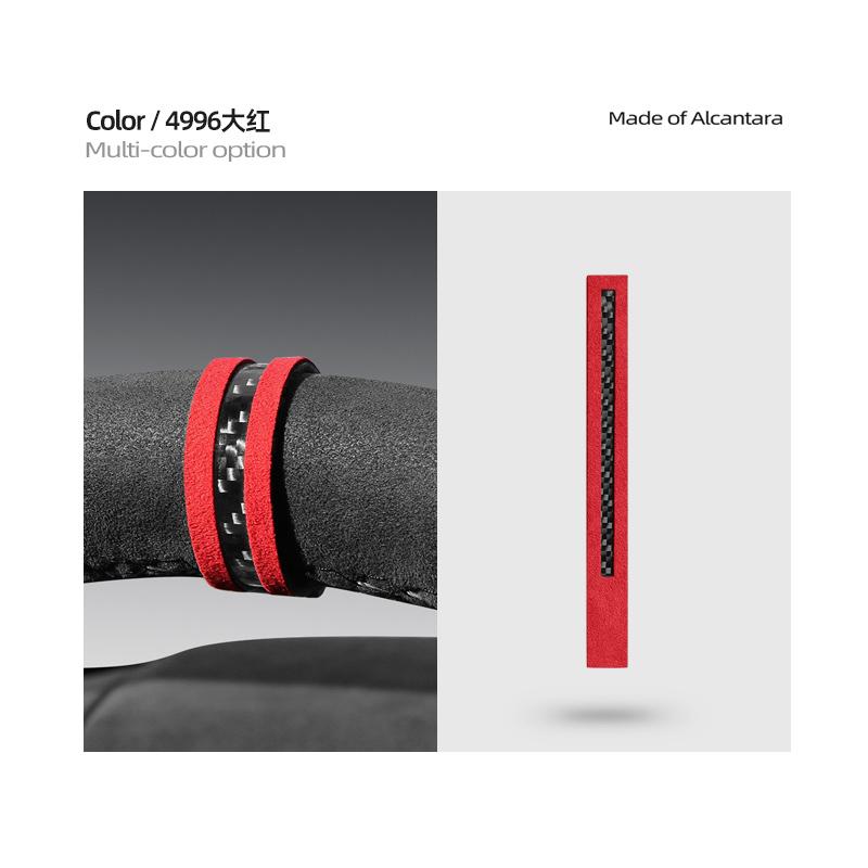 

Car Steering Wheel Carbon Fiber Marker For BMW F30 F20 G20 F10 1 2 3 Serie Made of Alcantara Center Red Line Sticker Accessories