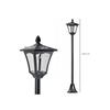 Lanterne De Jardin - MUVOE - Lampadaire Solaire - 40 Lumens - Noir - 18 X 18 X 160 Cm