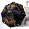 1PC Viking Theme Umbrella Portable Folding Umbrella Iron Frame Hole Bone Structure Outdoor Home Umbrella A3