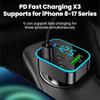 5 Ports Car Charger Fast Charging 2USB+3Type C Car Lighter PD QC3.0 Car Phone Charger For iPhone Samsung Huawei Xiaomi