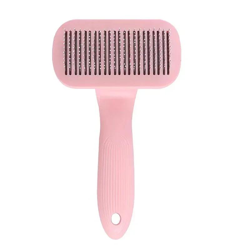 

Dog Brush Self Cleaning Slicker Brush For Dogs Cats with Massage Particles Removes Loose Hair Pet Grooming Brush Pet Supplies XS розовый