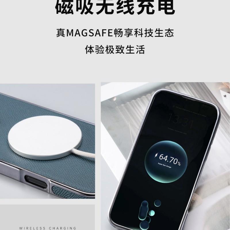 Leather Case IPhone 16 Pro Max 15 Magnetic Wireless Charging Shockproof