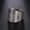 Baphomet Ring for Men Stainless Steel Devil Pentagram Lucifer Jewelry Gift Sigil Tetragrammaton Personality