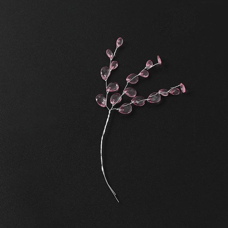 5/10Pcs 15cm Acrylic Crystal Bead Branch Artificial Flower for Hairpair Crafting DIY Bridal Headdress Bouquets Crystal Accessory