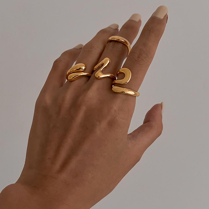 

2025 New Vintage Metal Irregular Geometric Open Rings for Women Men Punk Adjustable Knuckle Joint Rings Set Jewelry Gifts