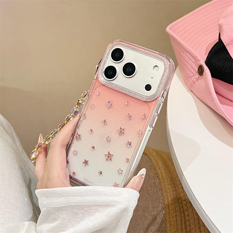 Einfarbiges Glitzer-Stern-Case für iPhone 17/16 Pro Max/15/14