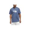 Adidas Worldwide Hoops City Letter Print Outdoor Casual Sports Crew Neck Short Sleeve T-Shirt Men Tops Blue JE3756