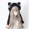 Fashion Cartoon Knitted Cat Ear Hat Ear Protection Casual Crochet Wool Hat Cute With Bow Photo Props Cap Outdoor