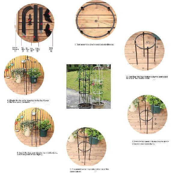 Garden Obelisk Trellis for Climbing Plants 35in Metal Plant Support Trellis Indoor Plant Climbing Trellis Flower Supports for Potted Plants Climbing