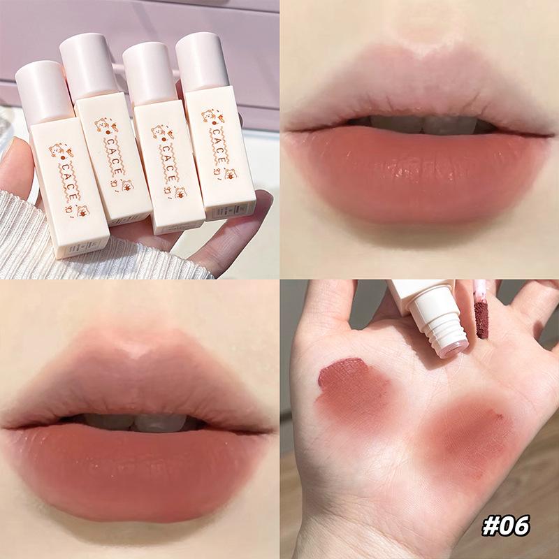 CACE Süßer Bär Cremiger Mattes Lippen-Schlamm: Hohe Pigmentierung, Nicht austrocknend, Feine Textur, Beliebte Farben.
