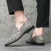 Men's Large Size Leopard Print Leather Loafers - Slip-on Driving Shoes (Sizes 38-46)