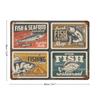 1-Pack retro styled metal wall sign, 20×30cm and 30×40cm, rusted surface decor for living room, home bar or hallway