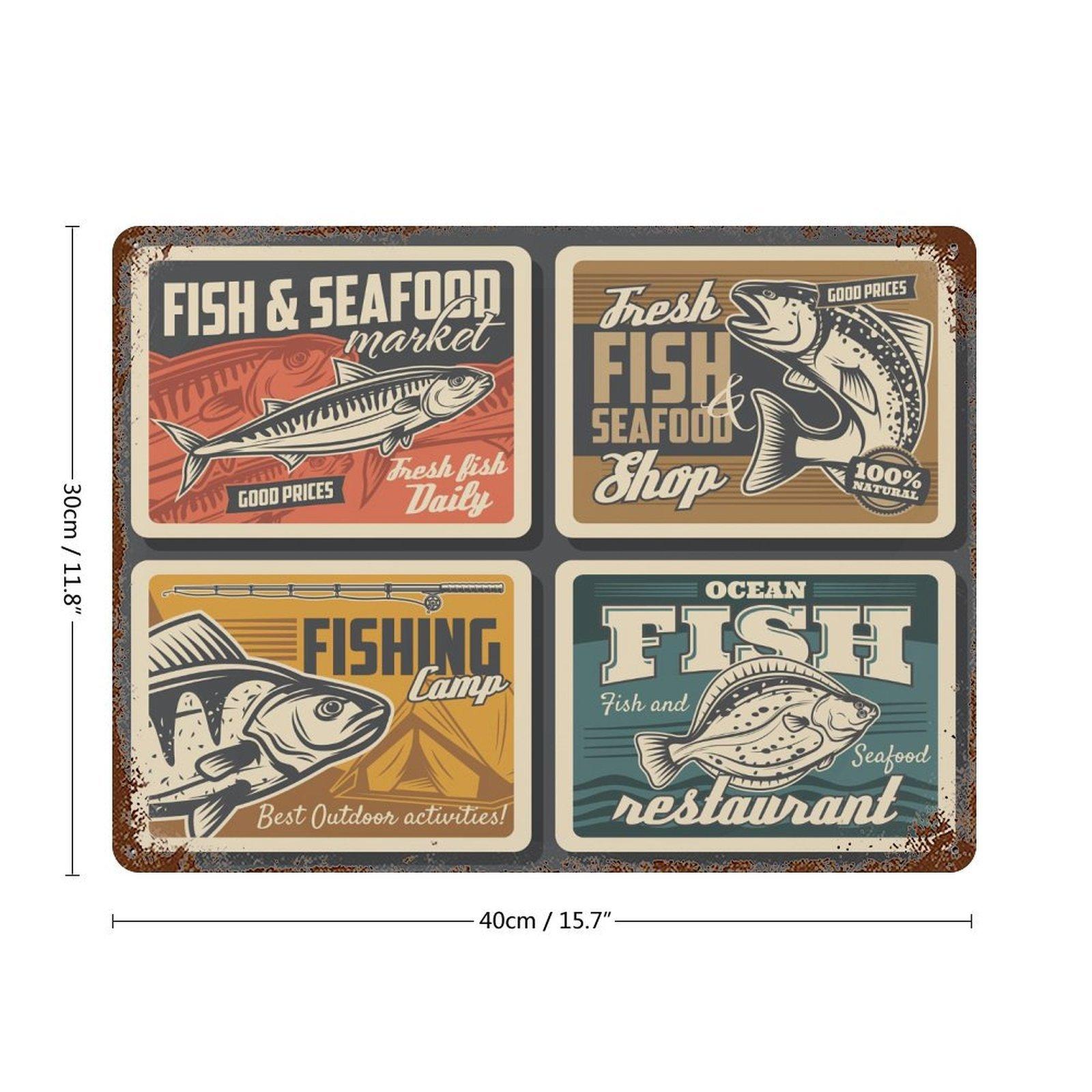 

1-Pack retro styled metal wall sign, 20×30cm and 30×40cm, rusted surface decor for living room, home bar or hallway 30*40CM
