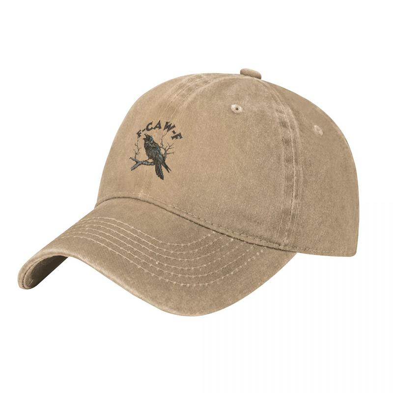 Gewaschene Canvas Baseballkappe mit Krähenstickerei Klassisch Schwarz Verstellbare Passform Unisex Streetwear Hut für Unisex und Damen