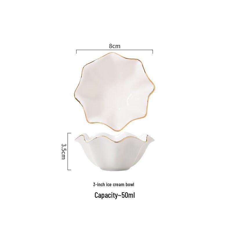 European Light Luxury Gold Trim Ceramic Dipping Dish