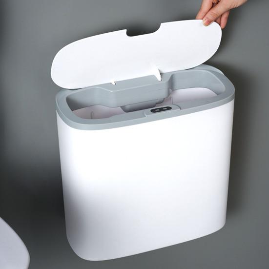 Papelera Inteligente con Sensor de Movimiento y Tapa, Gran Capacidad, sin Perforaciones, Inducción Inteligente para Cocina, Oficina, Baño