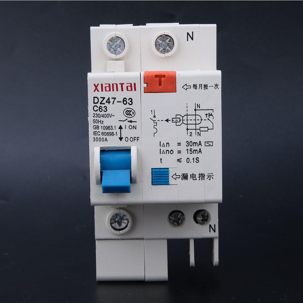DZ47LE 1p N 230V400V 50Hz 60A 4KA Typ C Prúdový chránič