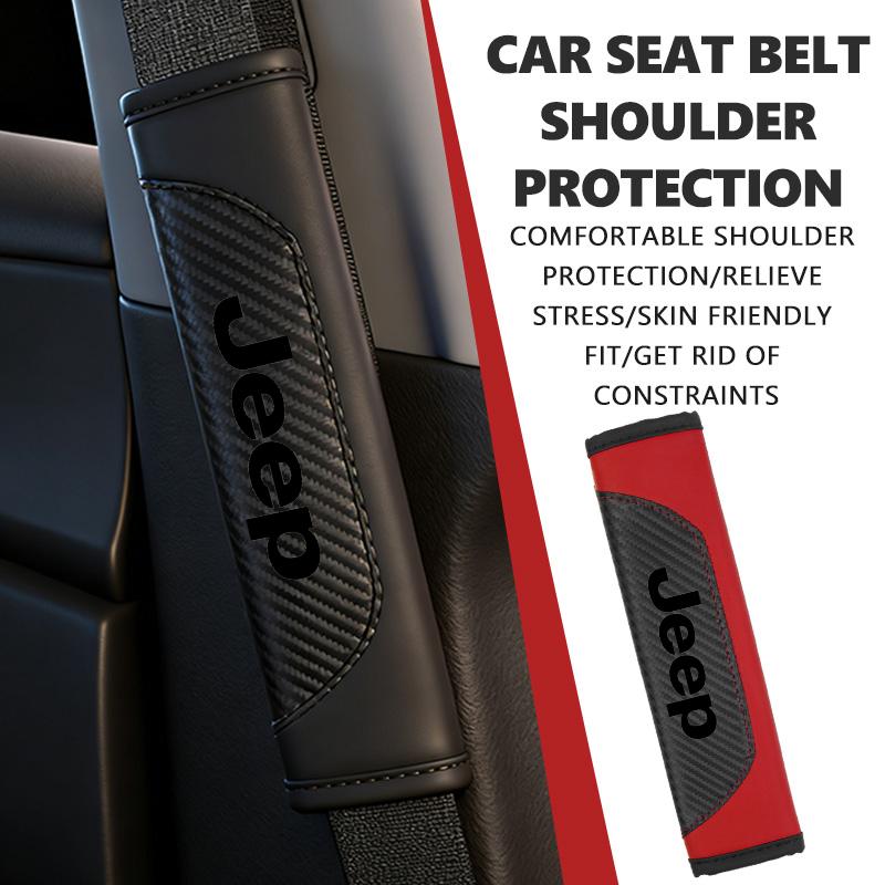 AIB3 For Jeep Seat Belt Cover Car Styling Cotton Safety Shoulder Protector Auto Accessories Cherokee Patriot Liberty Wrangler JK JL