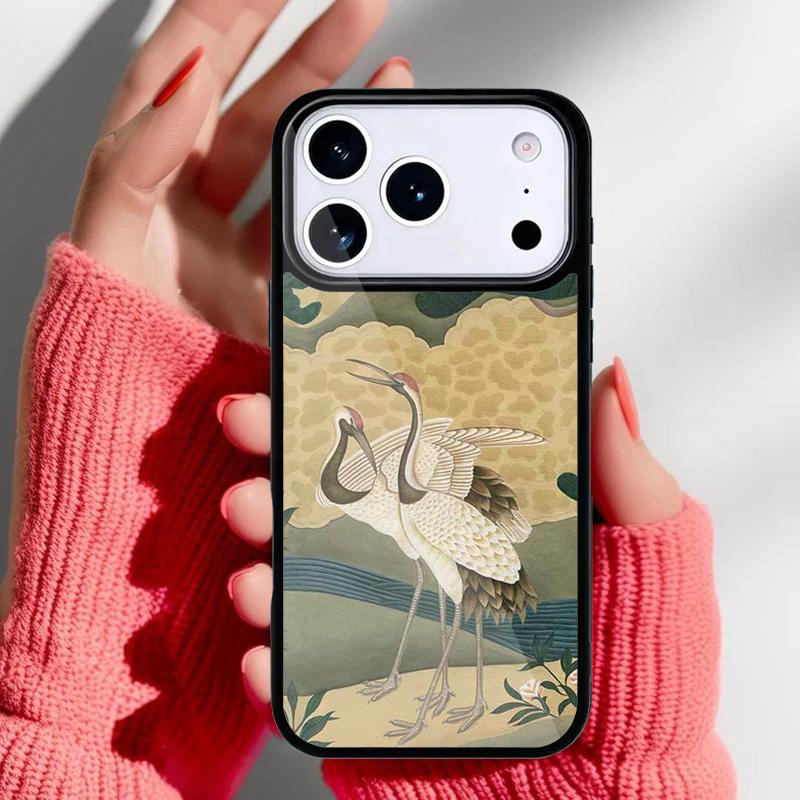 Red-crowned Crane Bird soft Phone Case for iPhone 17 Air 16e 15 14 13 Pro Max Back Cover for 12 11 Pro Coque