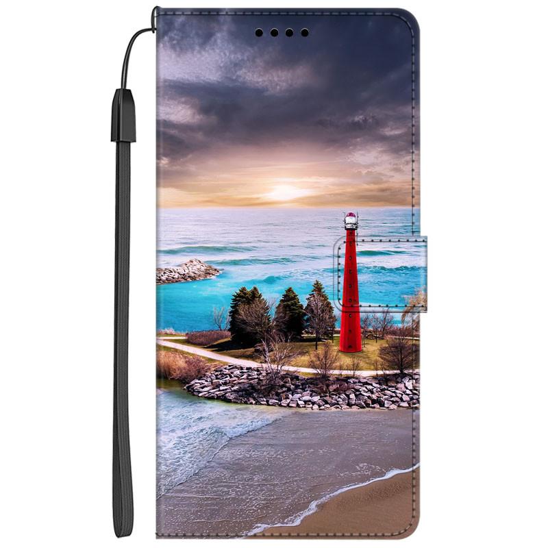 Flip Leather Case For Samsung S24 Ultra 5G Cover Book Wallet Seascape Coque for Samsung Galaxy S23 S22 S21 S20 Ultra S24Ultra