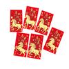 Pack Of 6 Year Of The Horses Red Envelopes Chinese New Year Blessing Paper Money Packets For Festives Occasion