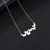 Teamer Delicate Sweet Butterfly Pendant Necklace for Women Girls Stainless Steel Fashion Choker Jewelry Valentine's Day Gift