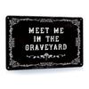 Gothic Cemetery Halloween Metal Wall Sign Vintage Waterproof Outdoor Wall Decor