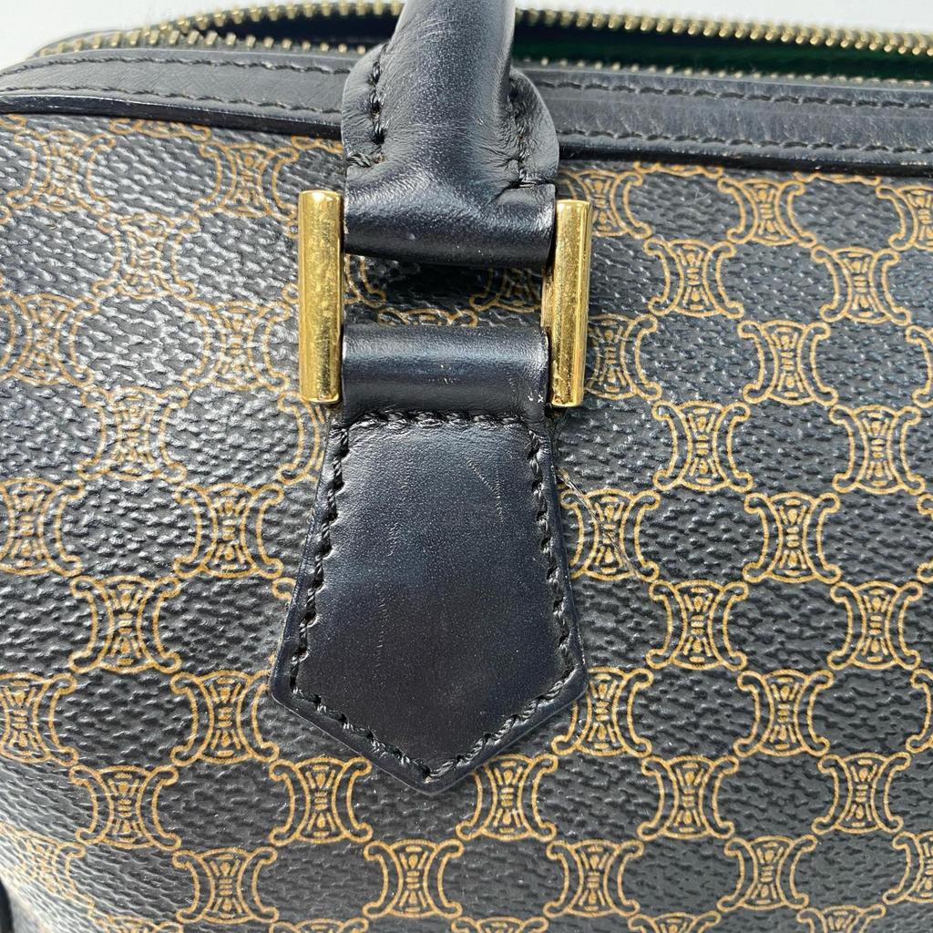 Gebrauchte CELINE Boston Tasche schwarz/braunes Leder Damen