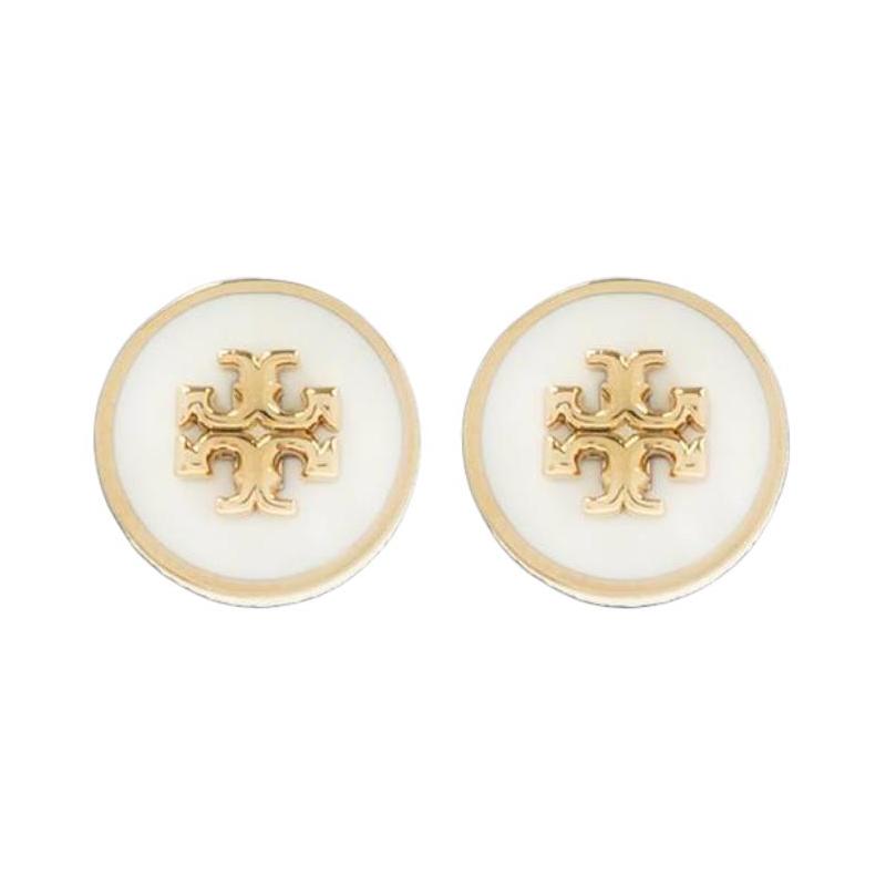 TORY BURCH Round design brass earrings men s gold 905470700-gold F