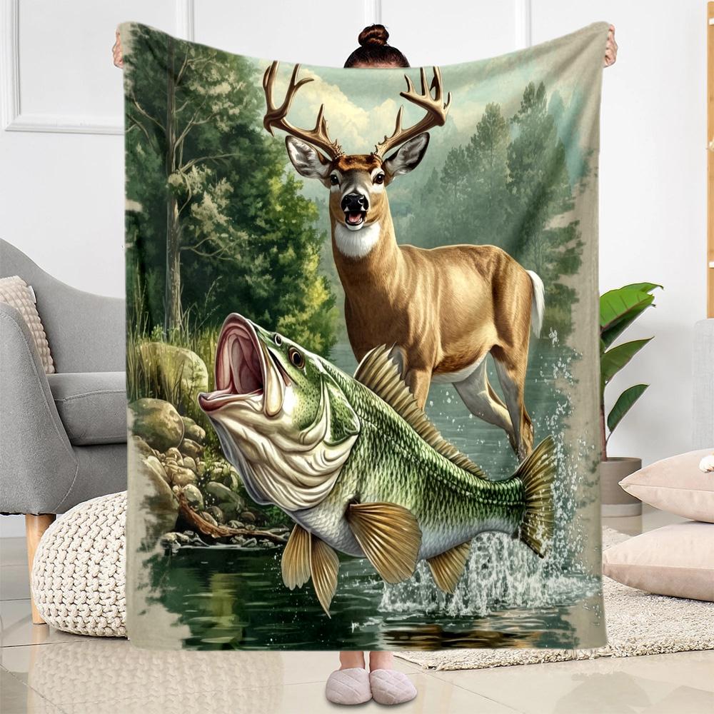 Deer In Forest Scene Blankets are suitable for living rooms, bedrooms, camping, and other places, making them an ideal choice for gifts.