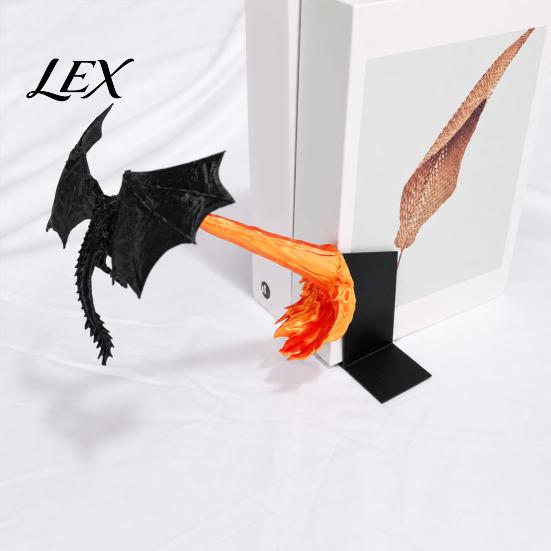 Dragon Figurine with Realistic Scale Texture Bookshelf Ornament, 3D Printed Fire-Breathing Dragon, Fantasy Flying Mysterious Room Accessories
