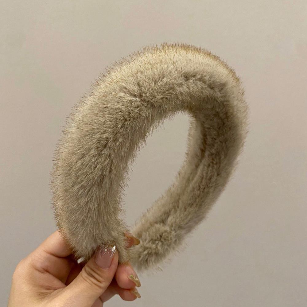 Luxuriöses Damen Winter Nerz Stirnband für Frauen Dame Mode Haarreif Pelziges Geschenk Herbst Winter Weiches Flauschiges Pelziges Haarband
