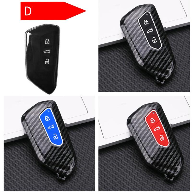 Silicon Carbon Fiber Abs Matte Car Key Cover Case For Volkswagen Vw Golf7 Mk7 Seat Ibiza Leon Fr 2 Altea Aztec For Skoda Octavia