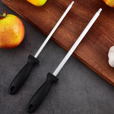 Yousheng Affilacoltelli Professionale in Acciaio al Carbonio Asta Affilatrice per Utensili da Cucina Macellaio con Manico Ergonomico Antiscivolo