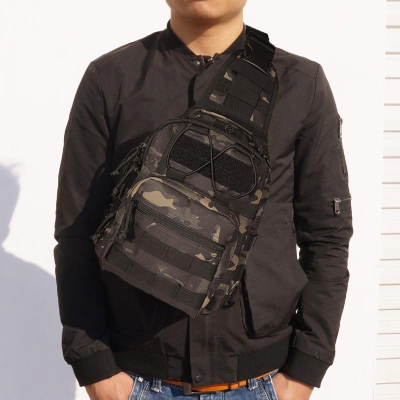 Sac de poitrine Homme Sac bandoulière EDC Outdoor Imperméable Randonnée Camping Sac de jour Chasse Sac dissimulé pour stand