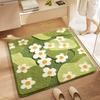 Square Floral Bath Mat, Ultra Plush Absorbent Bathroom Rug, Non-Slip Backing & Soft Touch Surface, Floor Mats for Bathroom Decor