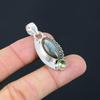 Natural Labradorite Green Amethyst 925 Sterling Silver Third Eye Chakra Pendant