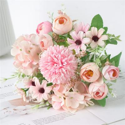 Bouquet de Pivoines et Roses Fleurs Artificielles Réalistes en Soie Bouquet de Mariage Bouquet de Mariée Centre de Table pour Maison Jardin Décoration de Festival