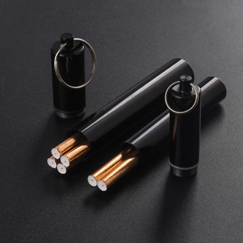 Stylish Cigarettes Container with Keychain Portable Cigarettes Holder Aluminum Metal Cigarettes Storage Tube for Men