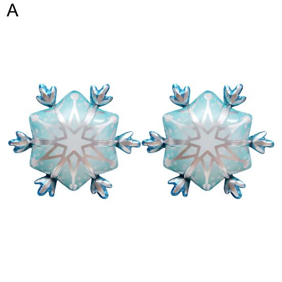 Xmas Snowflake Balloons Reusable Inflatable Easy To Expand Portable Lightweight Decorate 3D Snowflake Shape Christmas Balloons for Christmas