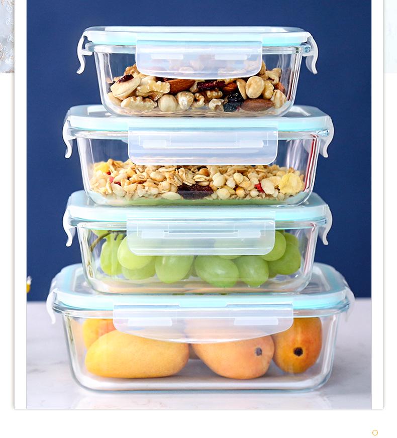 Microwave-Safe Glass Lunch Container with Lid - Portable Bento & Salad Bowl