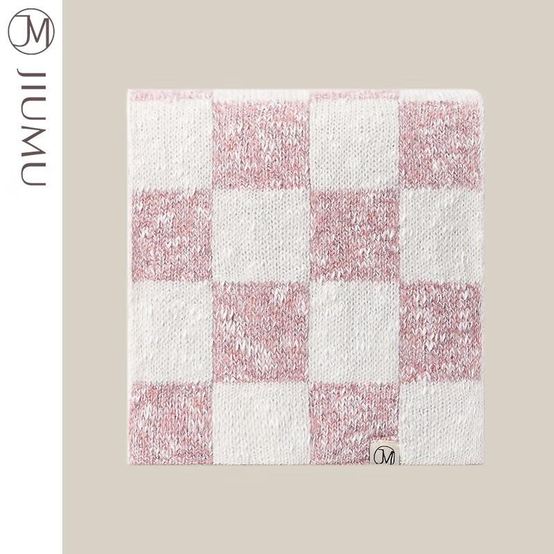 JIUMU Women's Wool Checkerboard Scarf WH013